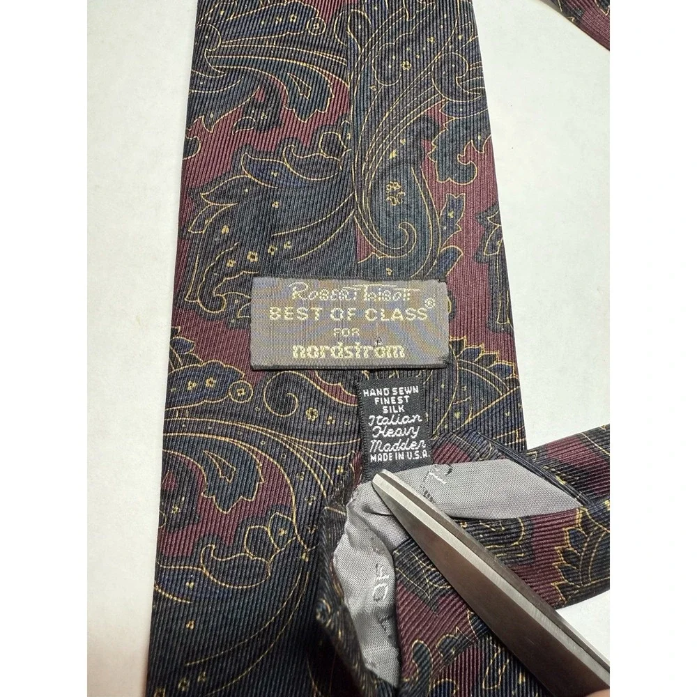 VTG Robert Talbott Best of Class Nordstrom Multicolor Paisley‎ Silk Tie USA Made
